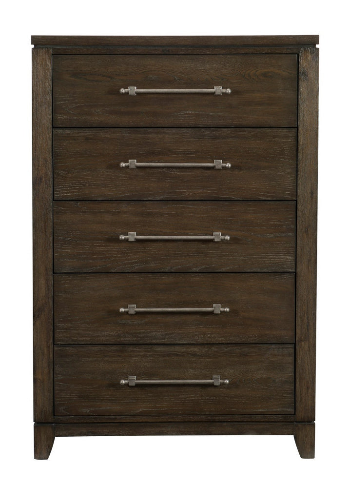 Griggs Dark Brown Wood 5-Drawer Chest