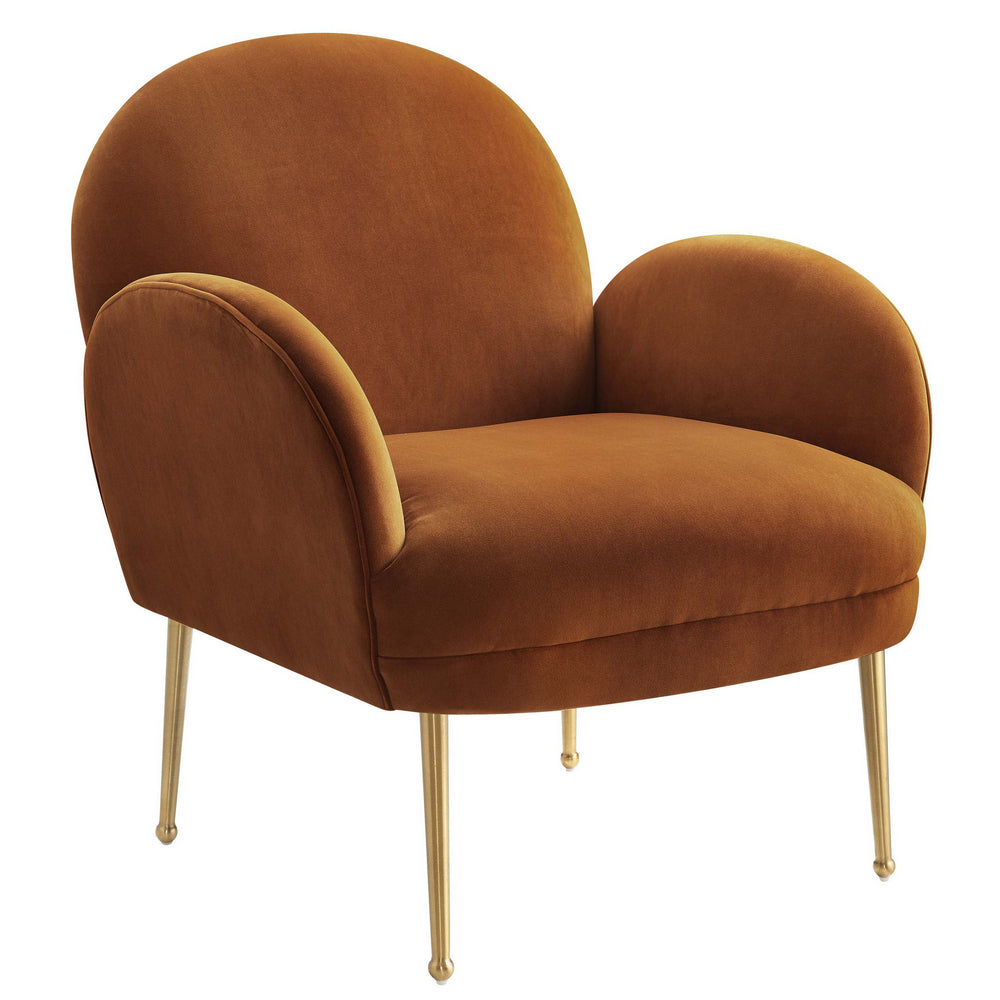 Gwen Cognac Velvet Accent Chair