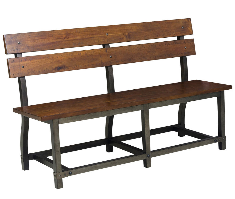 Holverson Rustic Brown Wood Dining Bench