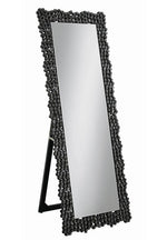 Ivy Silver Cheval Mirror with Dark Rhinestone Embellishment