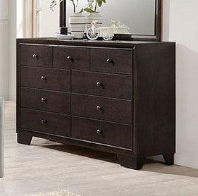 Jana Brown Wood 9-Drawer Dresser