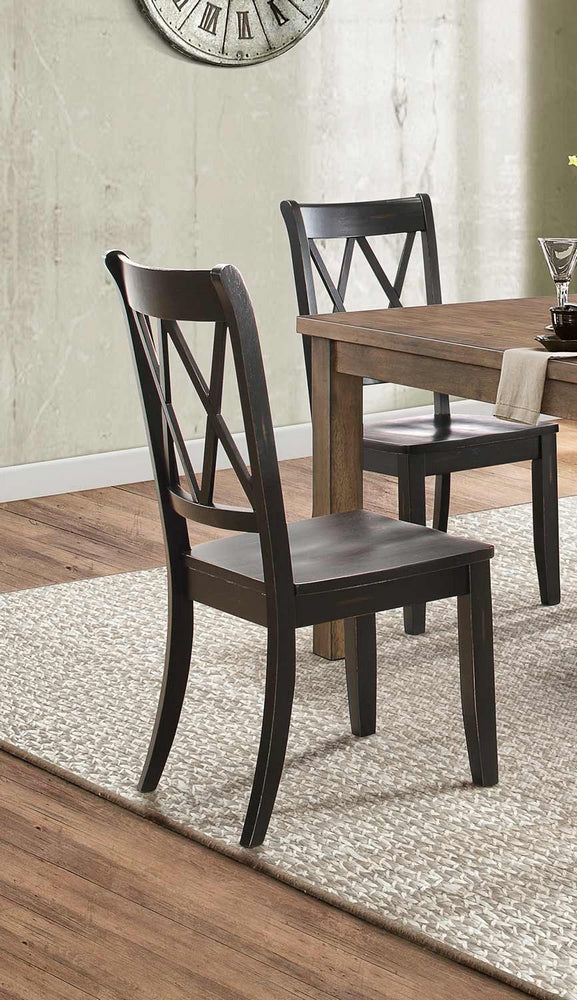 Janina 2 Black Wood Side Chairs