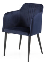 Jason 2 Blue Fabric/Metal Arm Chairs