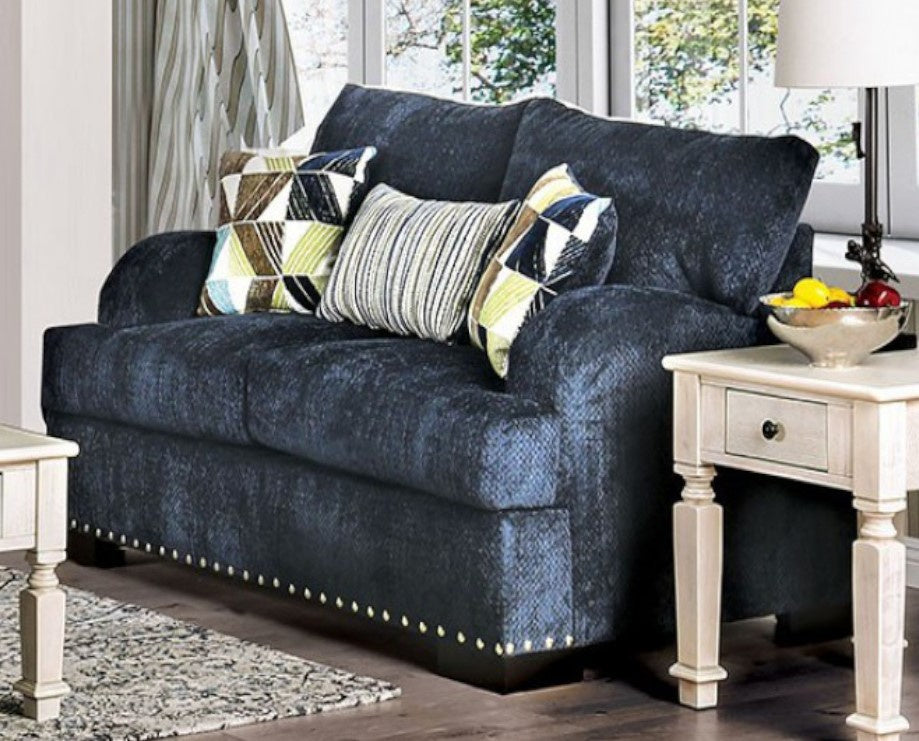 Jayda Navy Chenille Loveseat