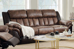 Jaylen Toffee/Espresso Manual Recliner Sofa (Oversized)