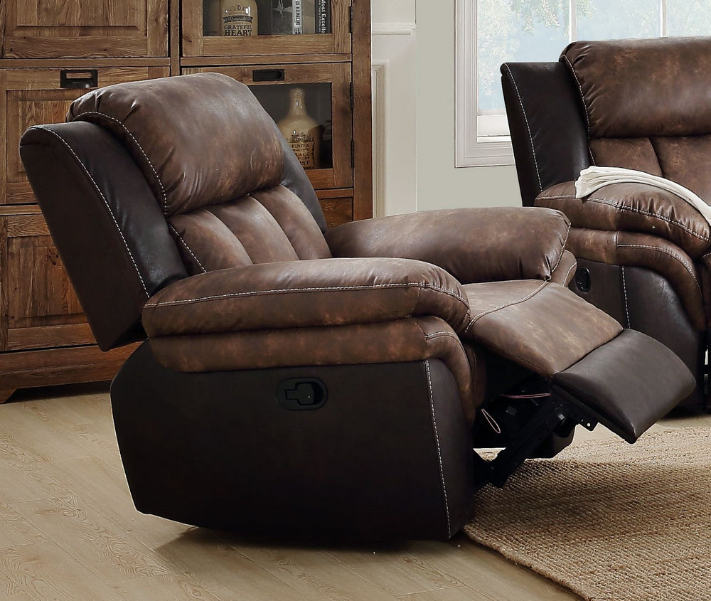 Jaylen Toffee/Espresso Polished Microfiber Manual Recliner