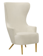 Julia Cream Velvet Wingback Accent Chair