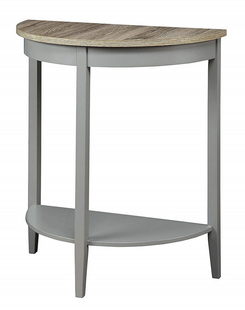 Justino Gray Oak & Gray Wood Console Table with Bottom Shelf