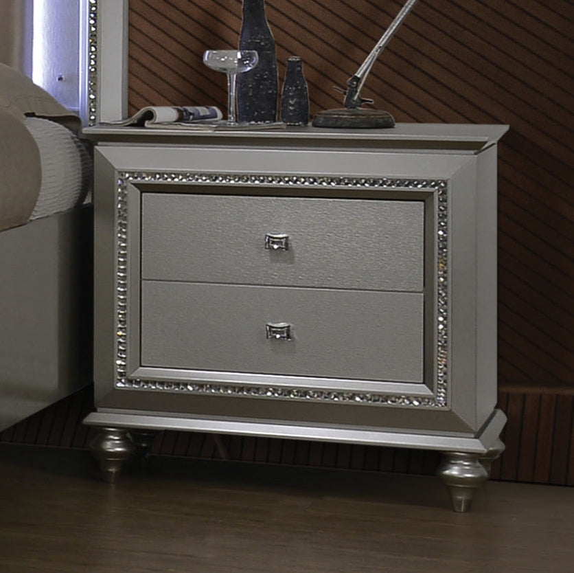 Kaitlyn Champagne Wood 2-Drawer Nightstand