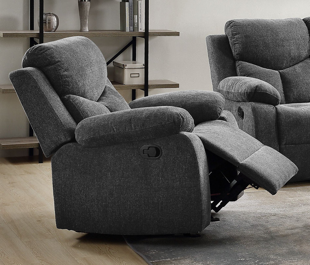 Kalen Gray Chenille Manual Glider Recliner