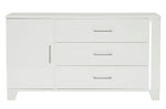 Kerren High Gloss White Wood 3-Drawer Dresser