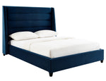 Koah Navy Velvet King Platform Bed