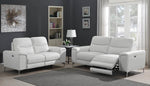 Largo 2-Pc White Leather/Vinyl Power Recliner Sofa Set