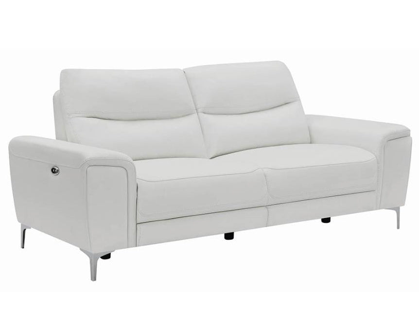 Largo White Leather/Vinyl 2-Seat Power Recliner Sofa