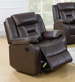 Leona Dark Brown Gel Leatherette Manual Glider Recliner