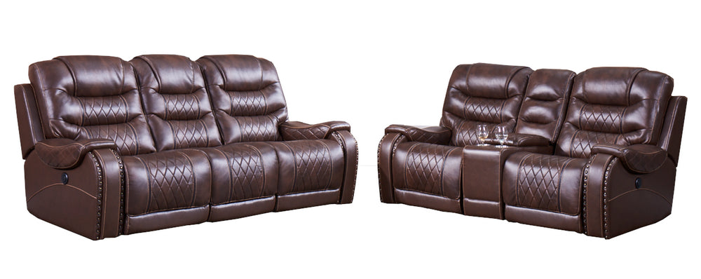 Lesley 2Pc Cherry Power Recliner Sofa Set