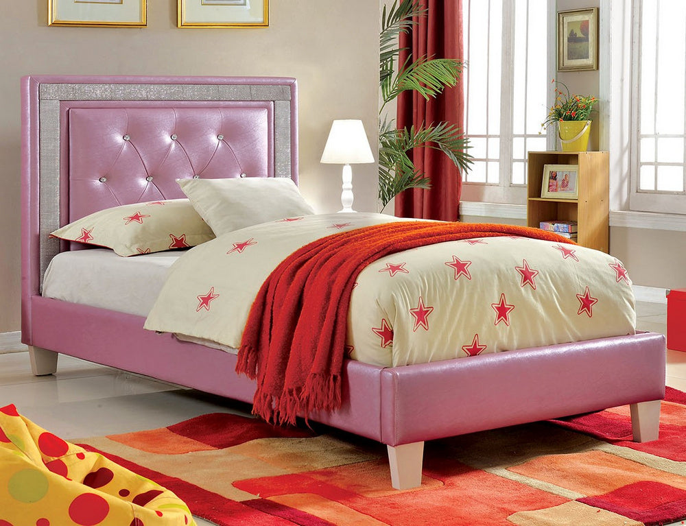 Lianne Purple Leatherette Full Bed