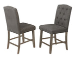 Mazikeen 2 Gray Fabric Counter Height Chairs