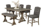 Mazikeen 6-Pc Gray Counter Height Table Set