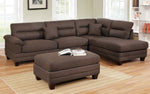 Louella Black Coffee Reversible Sectional Sofa with Ottoman