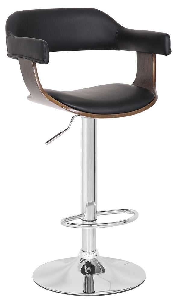 Luciana Weathered Oak PU Leather/Metal Bar Stool