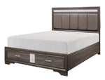 Luster Gray Wood King Bed with Storage