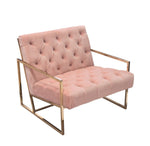 Luxe Blush Pink Velvet Fabric Accent Chair