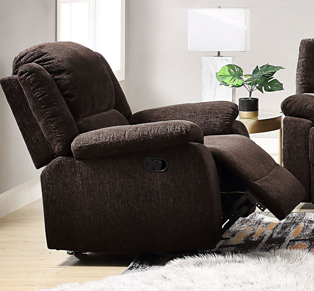 Madden Brown Chenille Manual Glider Recliner