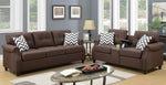 Maike 2-Pc Dark Coffee Linen-Like Fabric Sofa Set