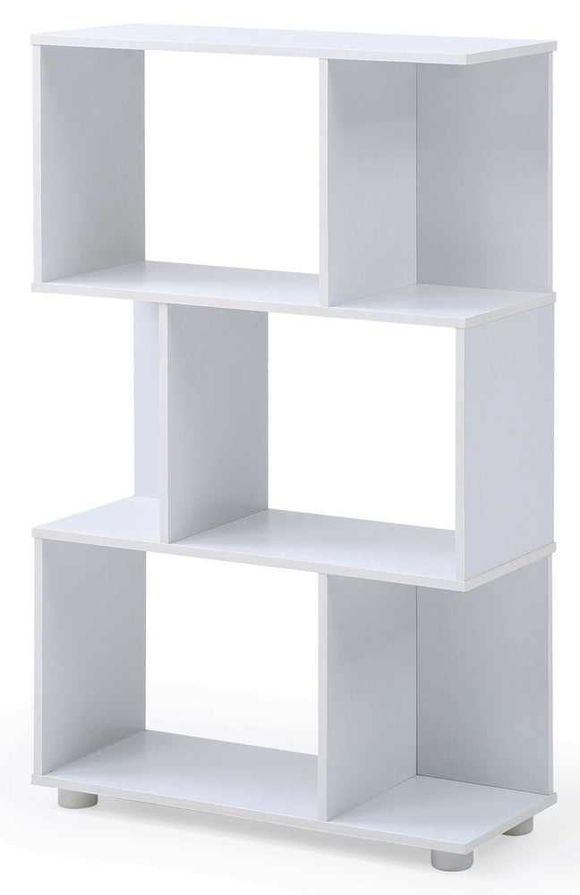 Manor White Staggered Wood Bookcase