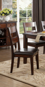 Mantello 2 Dark Brown Bi-Cast Vinyl/Wood Side Chairs