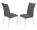 Beverley 2 Gray Faux Leather/Metal Side Chairs