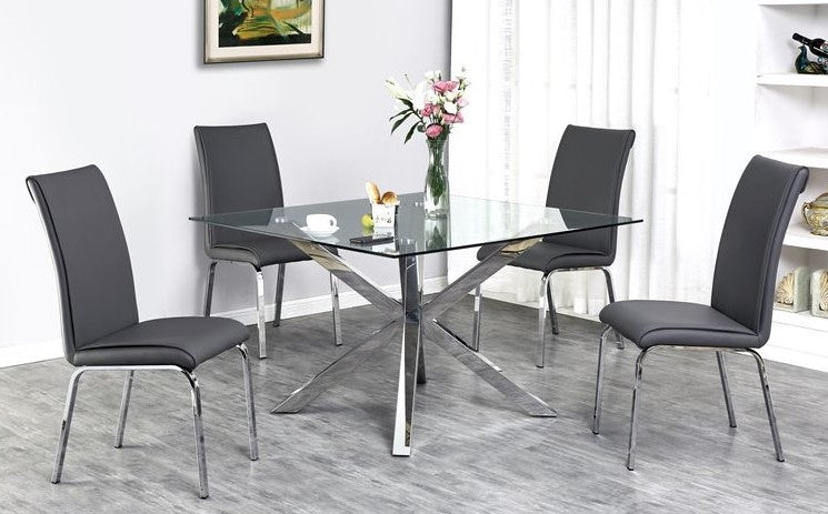 Beverley 5-Pc Gray Square Dining Table Set