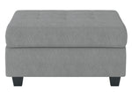 Maston Gray Fabric Tufted Ottoman with Storage