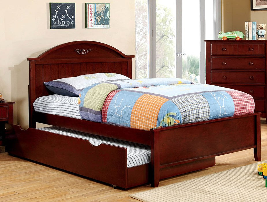 Medina Cherry Wood Full Bed with Trundle