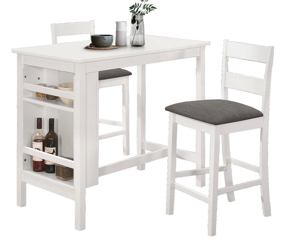 Melba 3-Pc White Counter Height Table Set