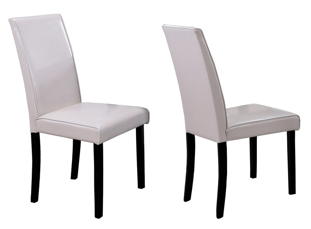 Melisa 2 Cream Faux Leather/Wood Side Chairs