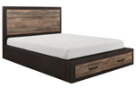 Miter Rustin Mahogany/Dark Ebony King Bed with Storage