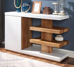 Moa White/Natural Tone Wood Sofa Table