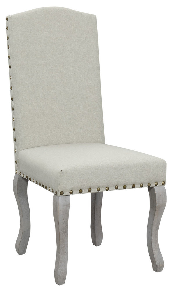 Nancy 2 Light Beige Linen Fabric Side Chairs