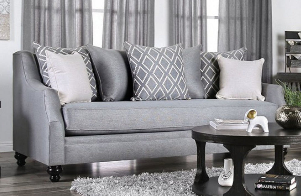 Nefyn Gray Burlap Weave Sofa (Oversized)