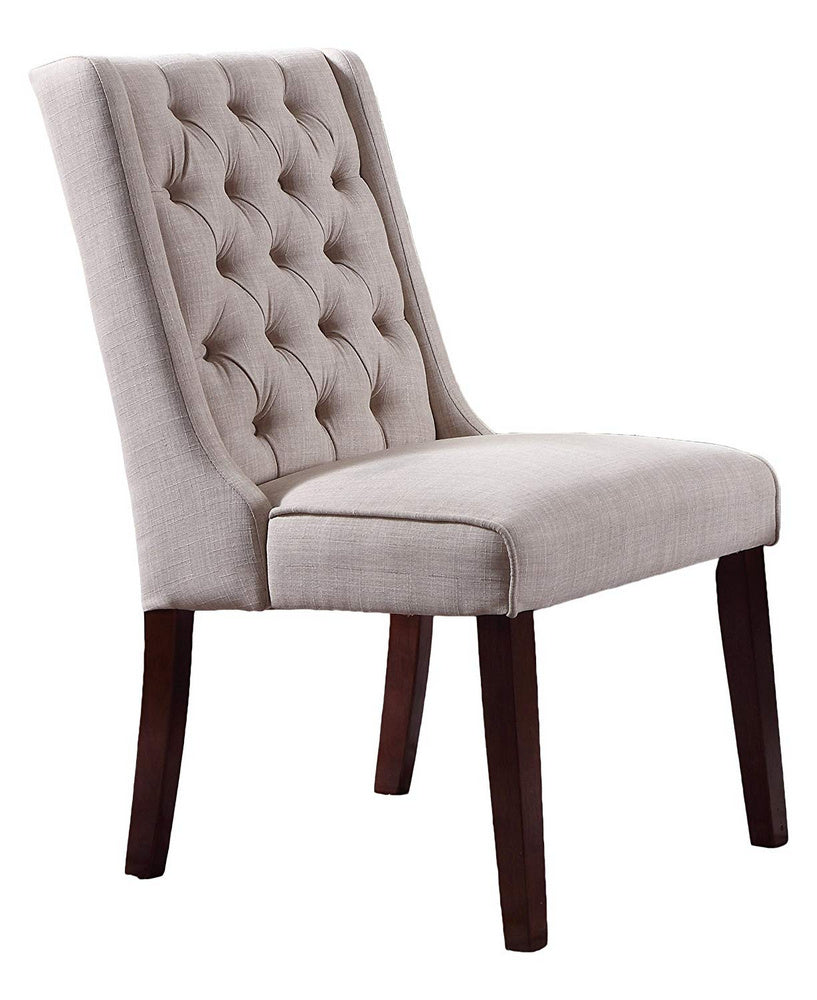 Newport 2 Beige Linen/Wood Side Chairs