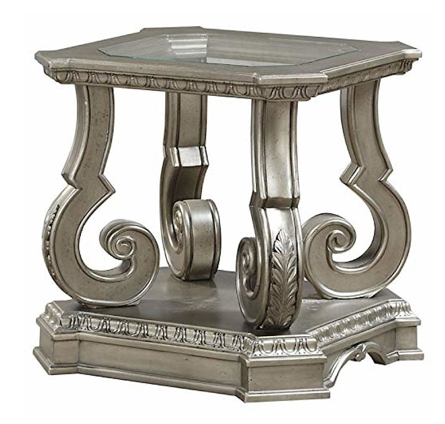 Northville Antique Silver Wood End Table