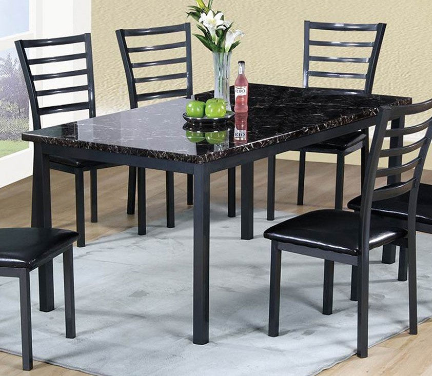 Ofelia Black Wood Rectangular Dining Table