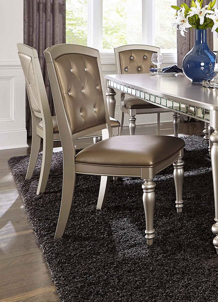 Orsina 2 Pearl Silver Bi-Cast Vinyl Side Chairs