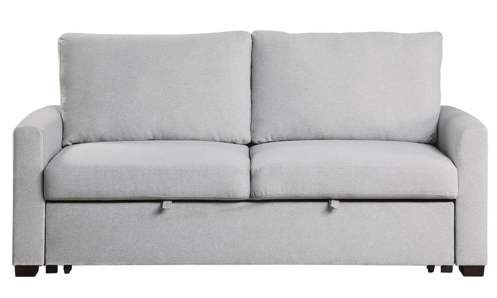 Price Gray Fabric Convertible Sofa with Pull-Out Bed