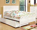 Prismo White Wood Full Bed with Trundle