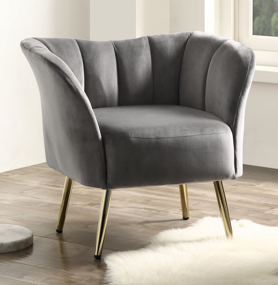 Reese Modern Gray Velvet Accent Chair