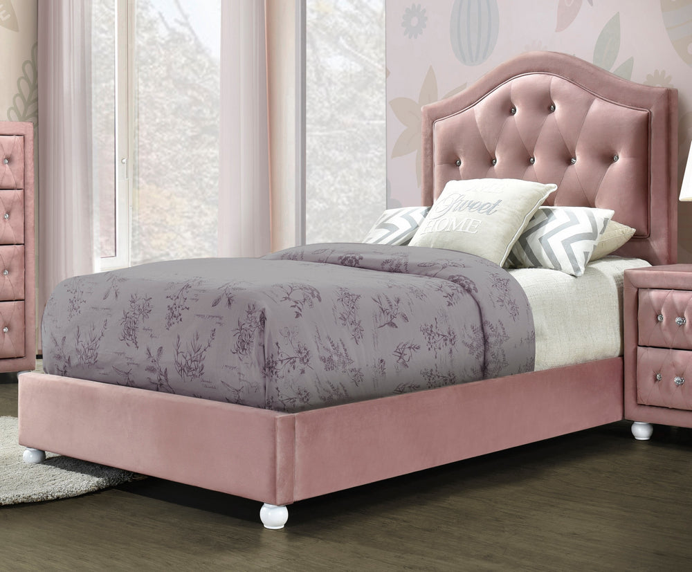 Reggie Pink Fabric Upholstered Full Panel Bed