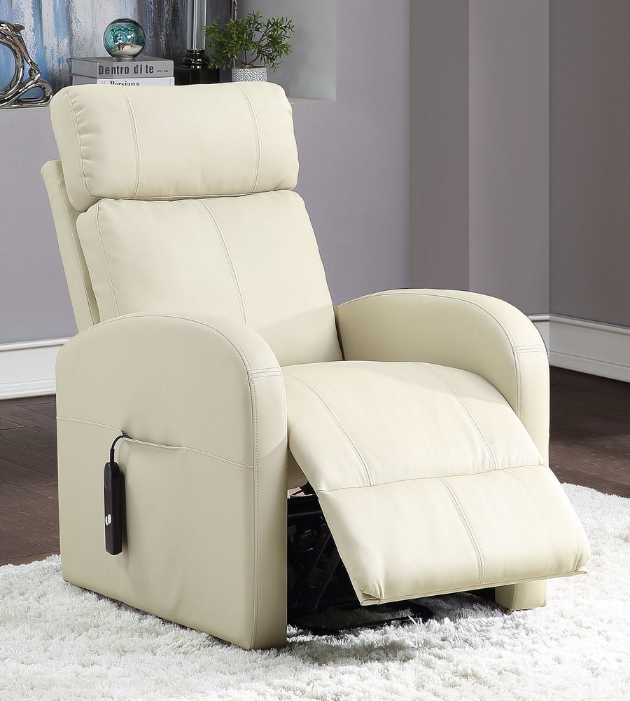 Ricardo Beige PU Leather Power Lift Recliner